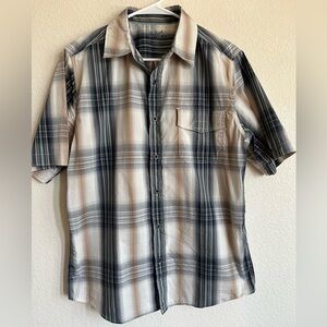Woolrich Blue and Tan Plaid Button Down Shirt